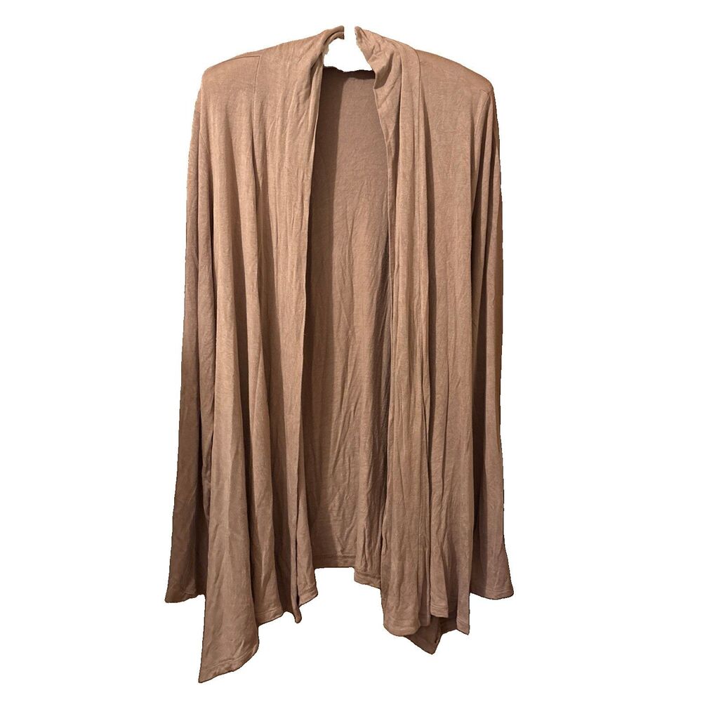 Women’s G Collection Tan Solid Long Sleeve Open Front Cardigan Size 3X Plus